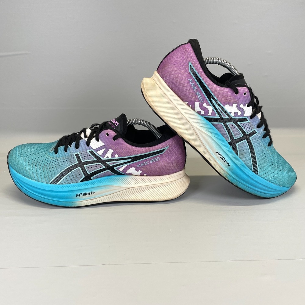 Asics Magic Speed 2 Shoes Womens Size 8 Blue Purple Casual Running Sneakers - Picture 6 of 10